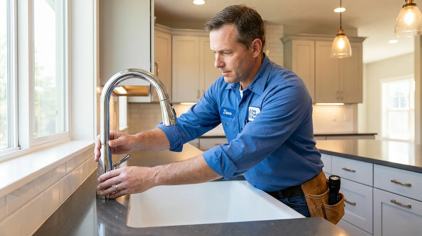 Kitchen faucet installation by Johns Plumbing LLC in Webb